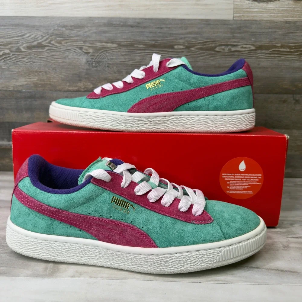 Puma Suede Womens Size 8 Sneakers Multi-Color Teal Pink Purple 355110 - Picture 1 of 9